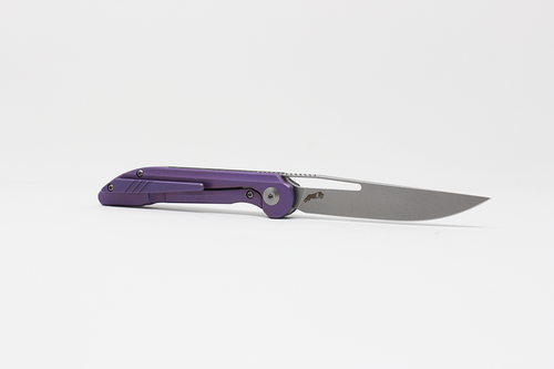 purple front flipper knife smoke mini boos blades